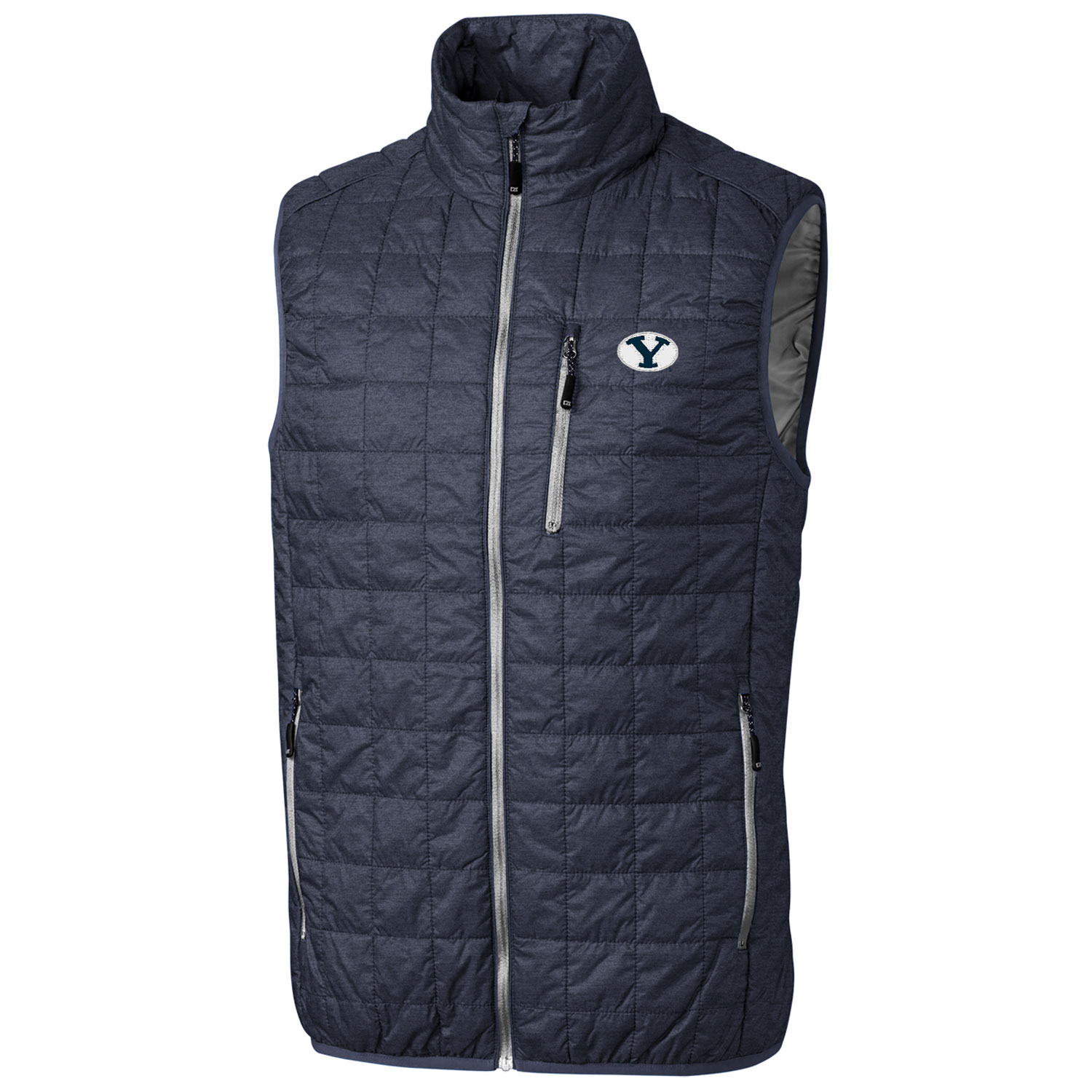 Men's Cutter & Buck Anthracite BYU Cougars Big & Tall Full-Zip Collegiate Rainier Vest