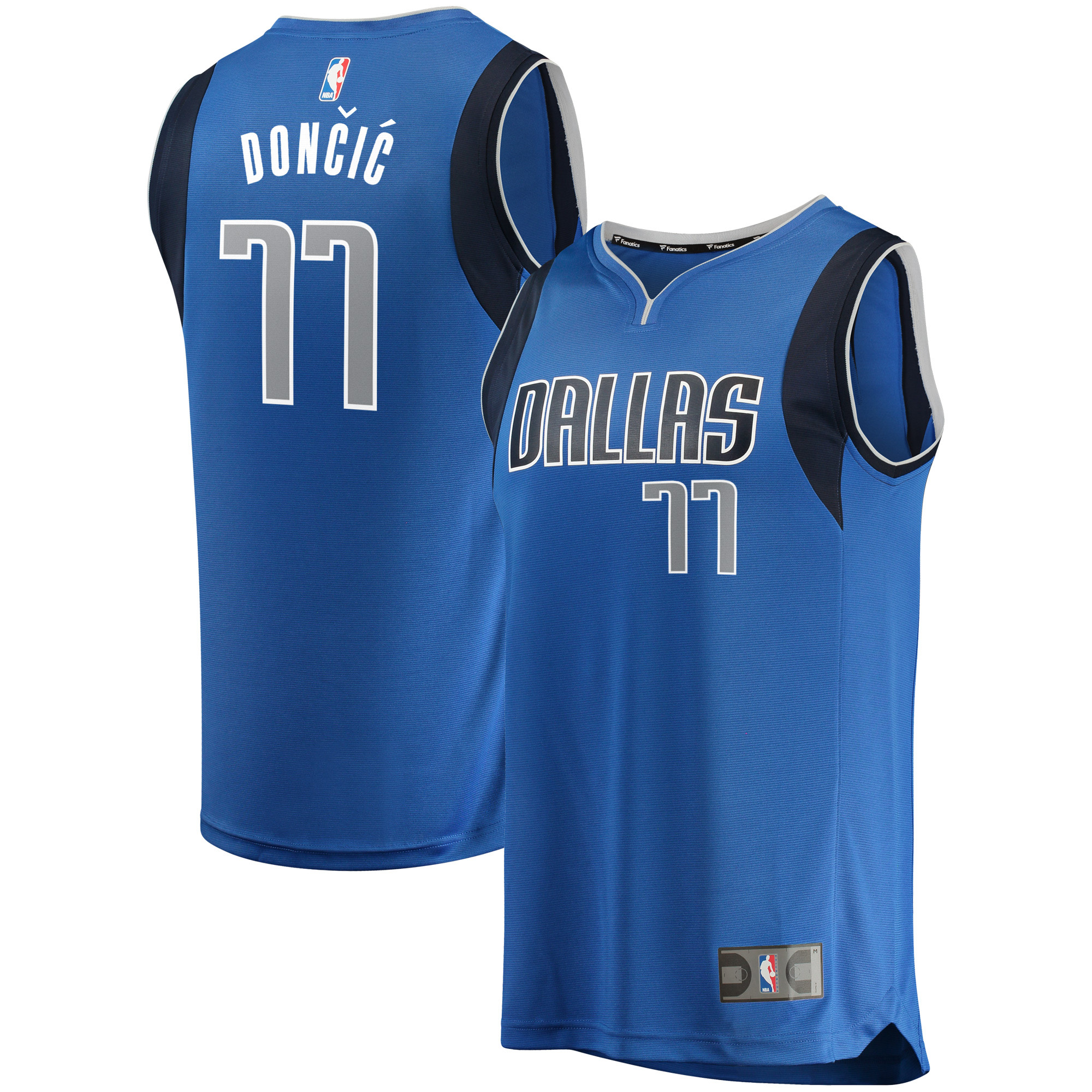 Youth Fanatics Luka Dončić Blue Dallas Mavericks Fast Break Replica Jersey - Icon Edition - Image 8