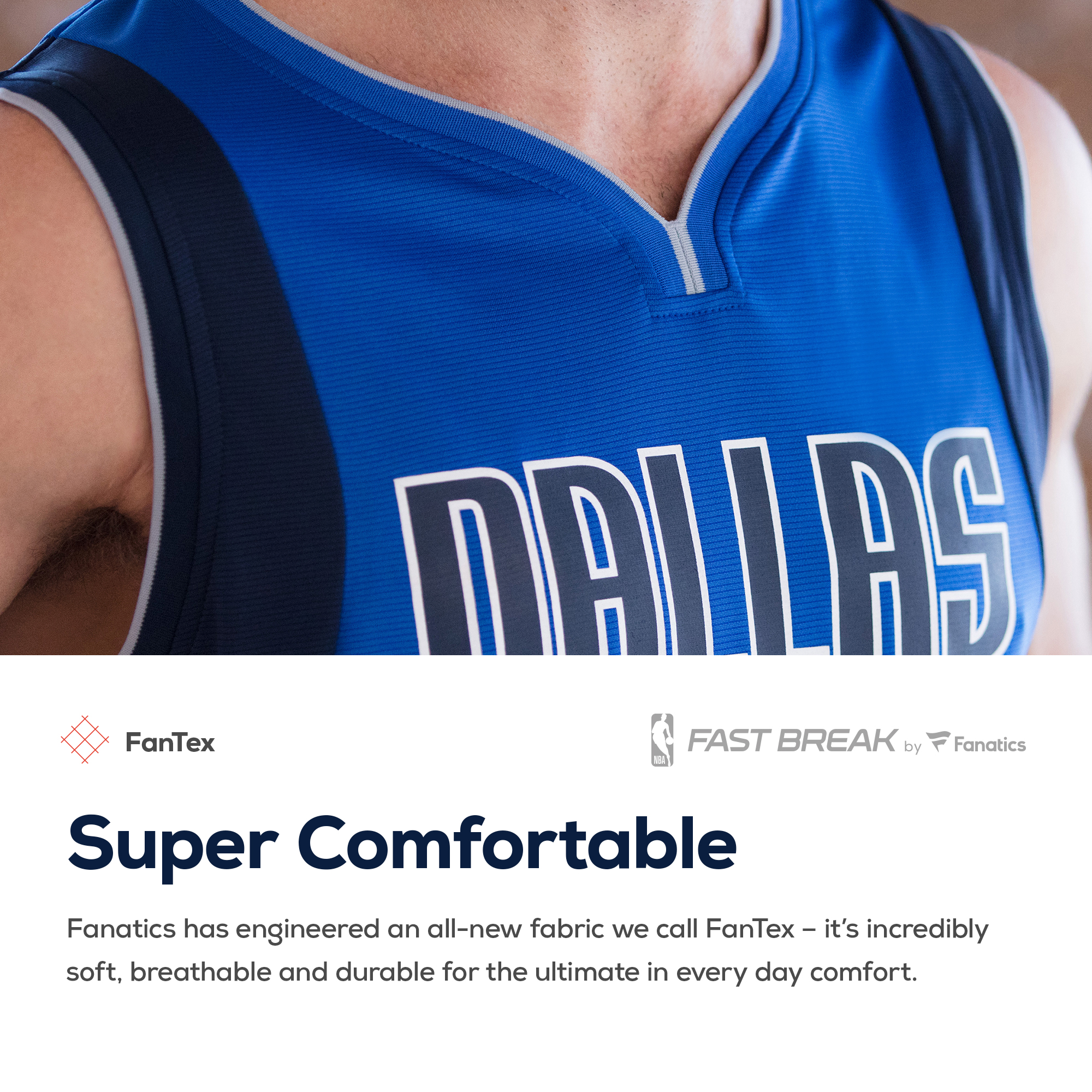 Youth Fanatics Luka Dončić Blue Dallas Mavericks Fast Break Replica Jersey - Icon Edition - Image 12