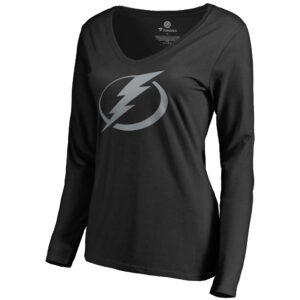 Women's Black Tampa Bay Lightning Team Alternate Long Sleeve V-Neck T-Shirt