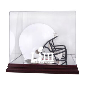 Super Bowl LIII Mahogany Helmet Logo Display Case