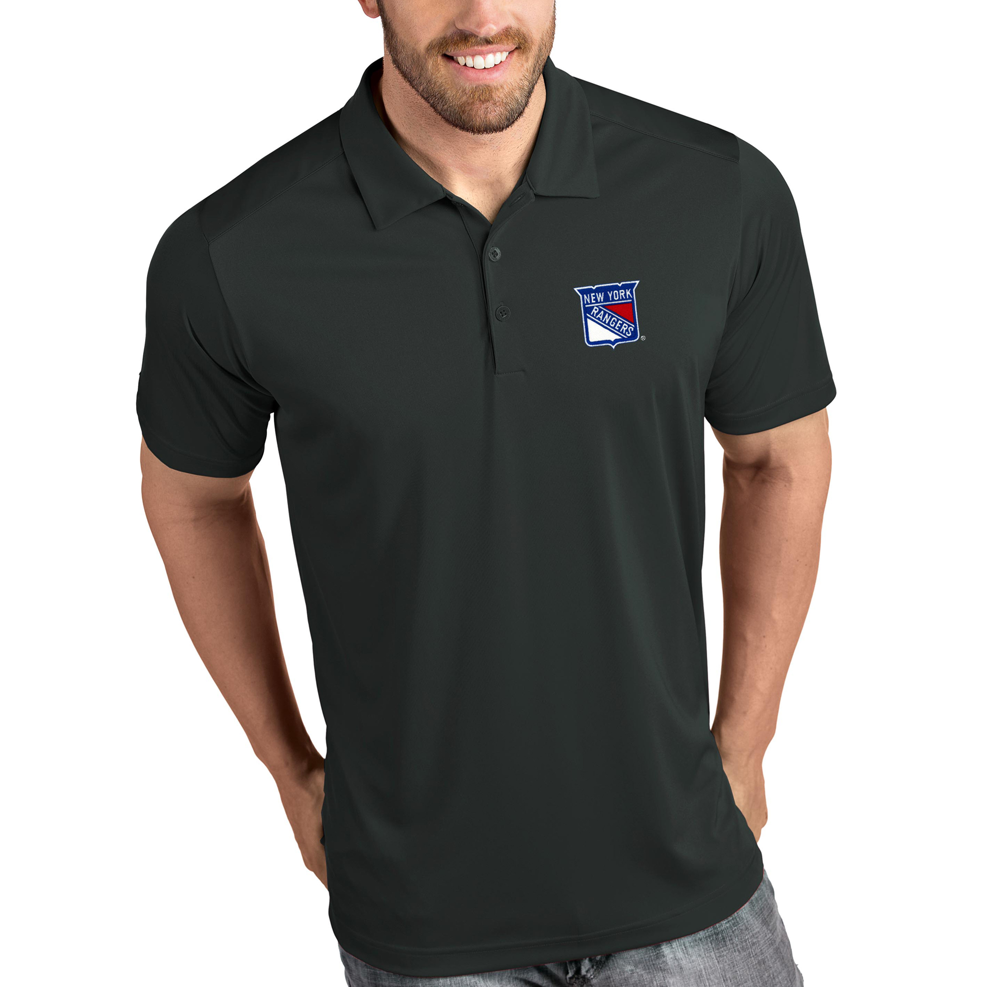Men's Antigua Gray New York Rangers Tribute Polo