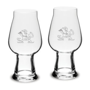 Notre Dame Fighting Irish Mascot 2-Piece 18.25oz. Luigi Bormioli IPA Glasses Set