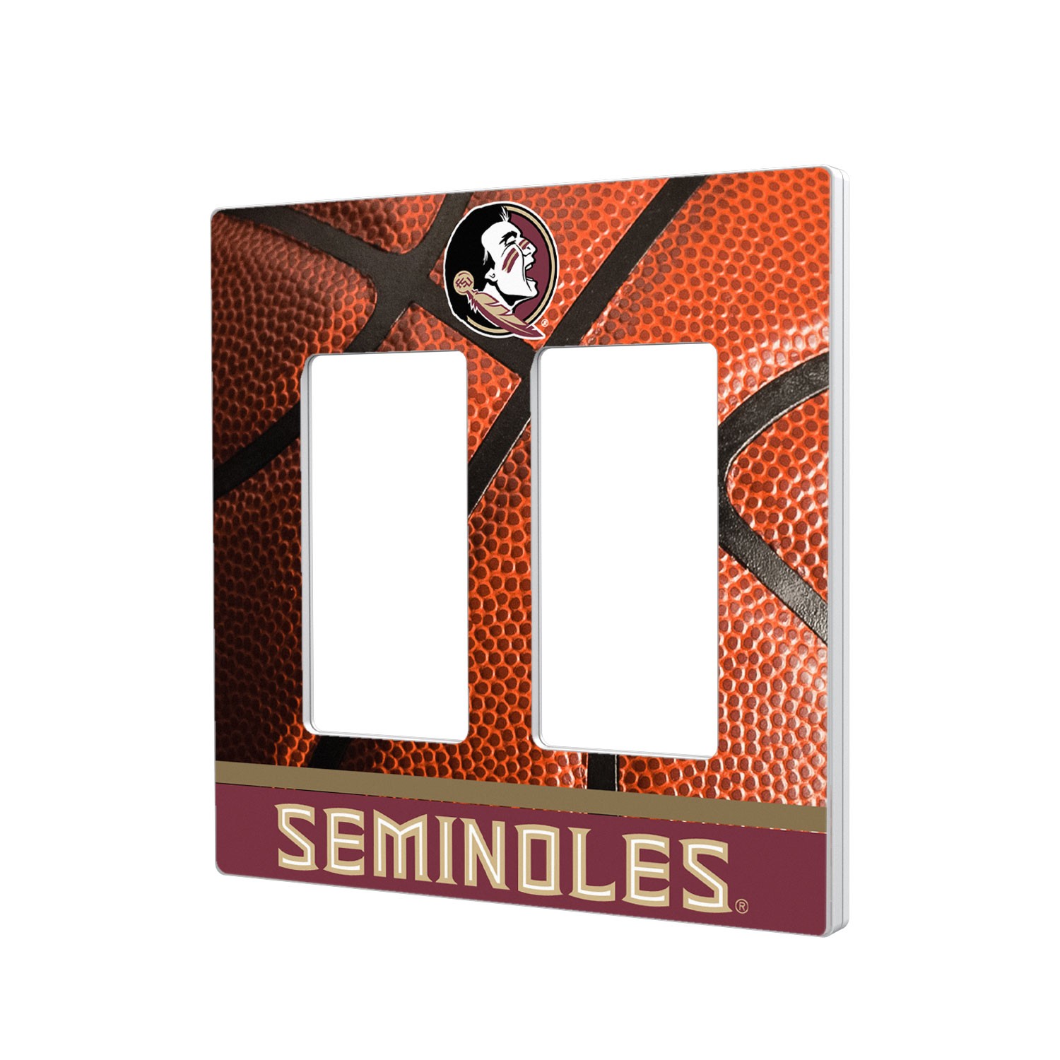 Florida State Seminoles Basketball Design Double Rocker Light Switch Plate