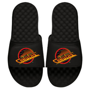 Youth ISlide Black Vancouver Canucks Vintage Logo Slide Sandals