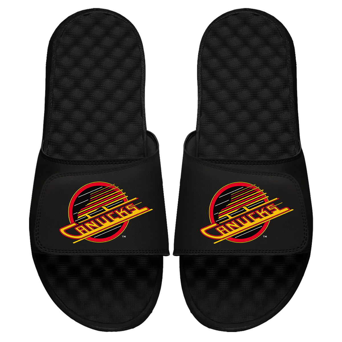 Youth ISlide Black Vancouver Canucks Vintage Logo Slide Sandals