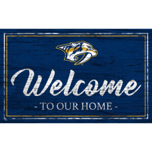 Nashville Predators 11" x 19" Personalized Team Color Welcome Sign