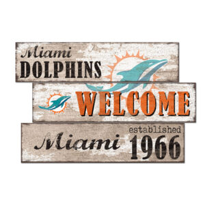 Miami Dolphins 24" 3-Plank Welcome Sign