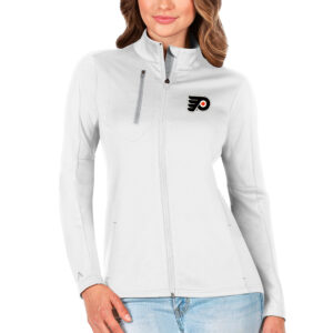 Women's Antigua White/Silver Philadelphia Flyers Generation Full-Zip Pullover Jacket