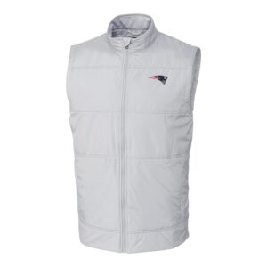 Men's Cutter & Buck Heather Gray New England Patriots Big & Tall Stealth Full-Zip Vest
