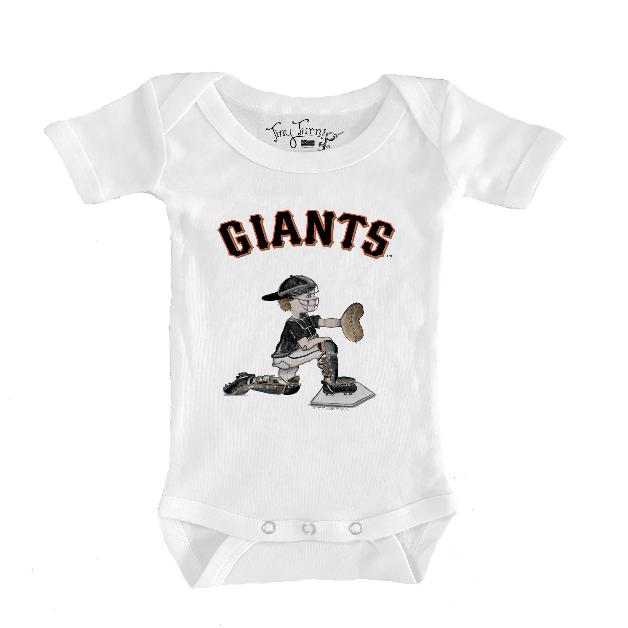 Infant Tiny Turnip White San Francisco Giants Caleb the Catcher Bodysuit