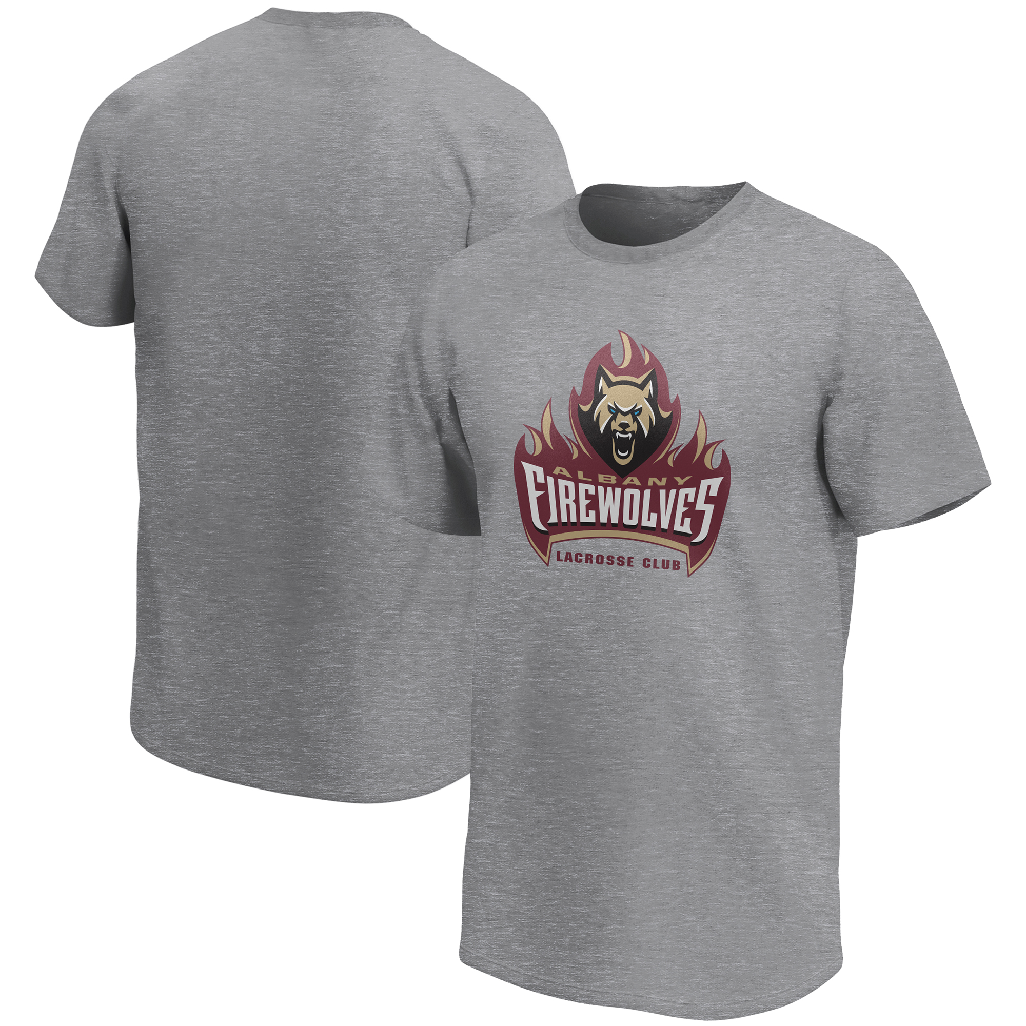 Youth Heathered Gray Albany FireWolves Primary Logo T-Shirt