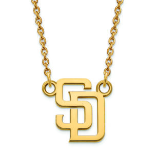 Women's San Diego Padres 18'' 10k Yellow Gold Small Pendant Necklace