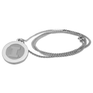 Silver Illinois Fighting Illini 18'' Pendant Necklace