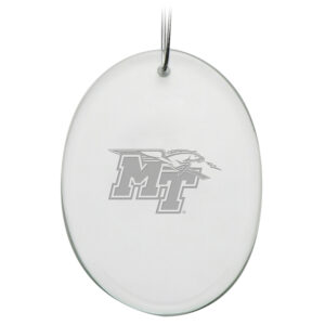 MTSU Blue Raiders 2.75'' x 3.75'' Glass Oval Ornament
