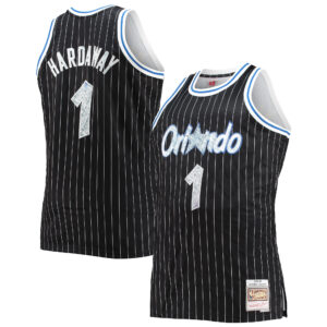 Men's Mitchell & Ness Penny Hardaway Black Orlando Magic Big & Tall 1994/95 NBA 75th Anniversary Diamond Swingman Jersey