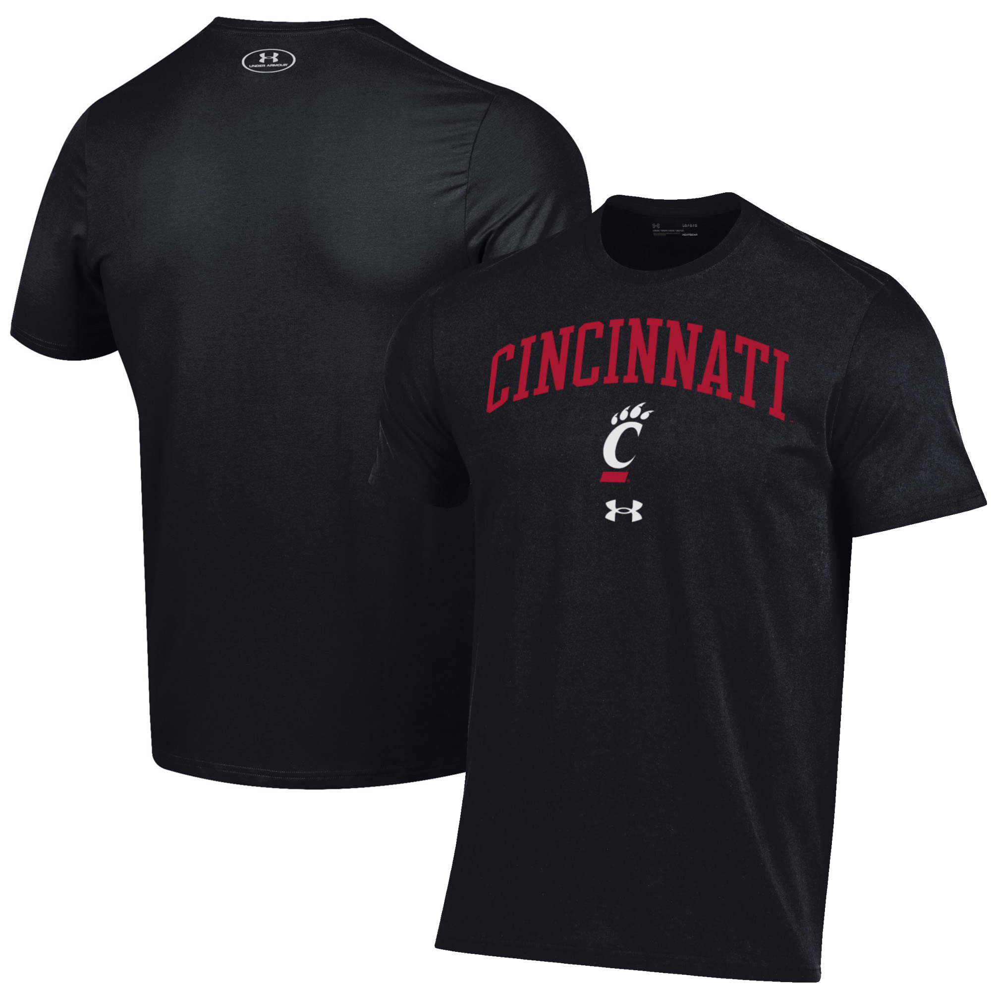 Men's Under Armour Black Cincinnati Bearcats Arch Over Performance T-Shirt