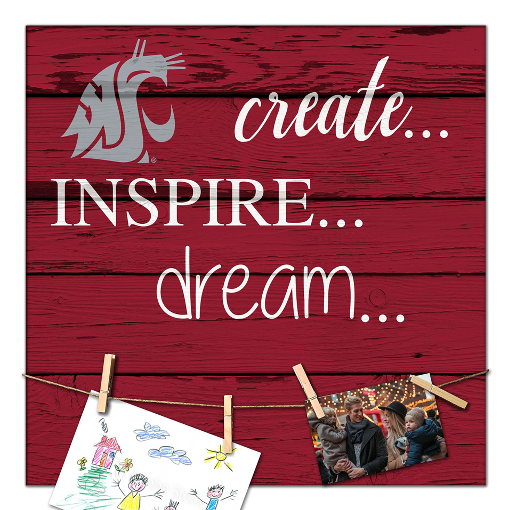Washington State Cougars 18'' x 18'' Create Inspire Dream Sign