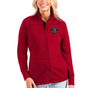 Women's Antigua Red Toronto Raptors Links Full-Zip Golf Jacket