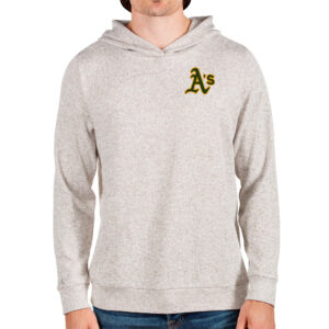 Men's Antigua Oatmeal Athletics Absolute Pullover Hoodie