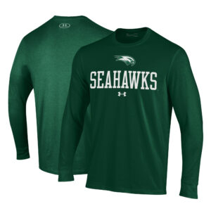 Men's Under Armour Green Wagner College Seahawks Performance Long Sleeve T-Shirt