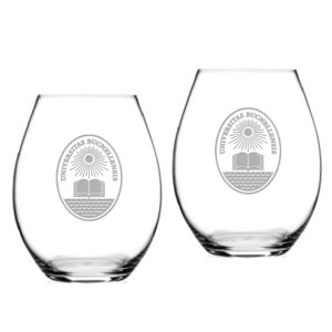 Bucknell Bison Team 20oz. 2-Piece Riedel Stemless Wine Glass Set