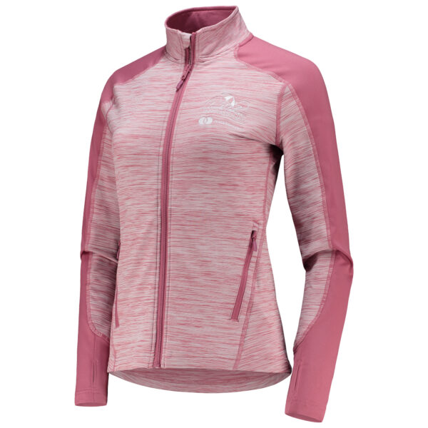 Women's Levelwear Pink Arnold Palmer Invitational Aura Space-Dye Raglan Full-Zip Top - Image 6