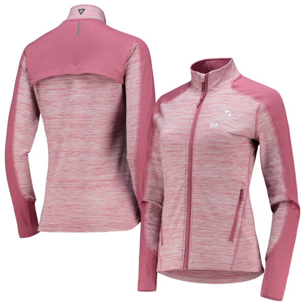 Women's Levelwear Pink Arnold Palmer Invitational Aura Space-Dye Raglan Full-Zip Top