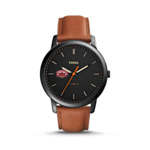 Fossil Jacksonville State Gamecocks The Minimalist Slim Light Brown Leather Watch