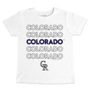 Toddler Tiny Turnip White Colorado Rockies Stacked T-Shirt