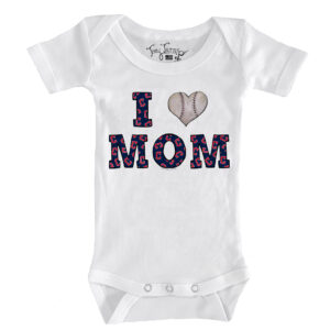 Infant Tiny Turnip White Cleveland Guardians Heart Mom Bodysuit