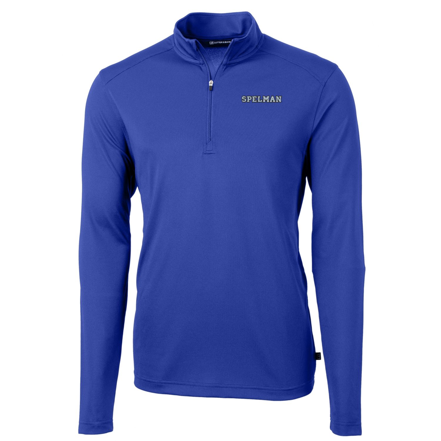 Men's Cutter & Buck Royal Spelman College Jaguars Big & Tall Virtue Eco Pique Recycled Quarter-Zip Pullover Top - Image 3