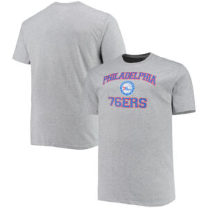 Men's Heathered Gray Philadelphia 76ers Big & Tall Heart & Soul T-Shirt