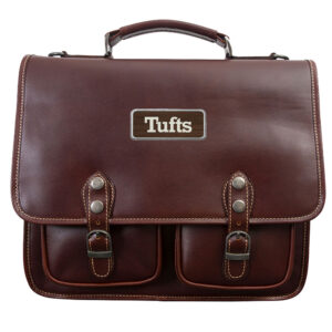 Brown Tufts University Jumbos Logo Plate Sabino Briefcase