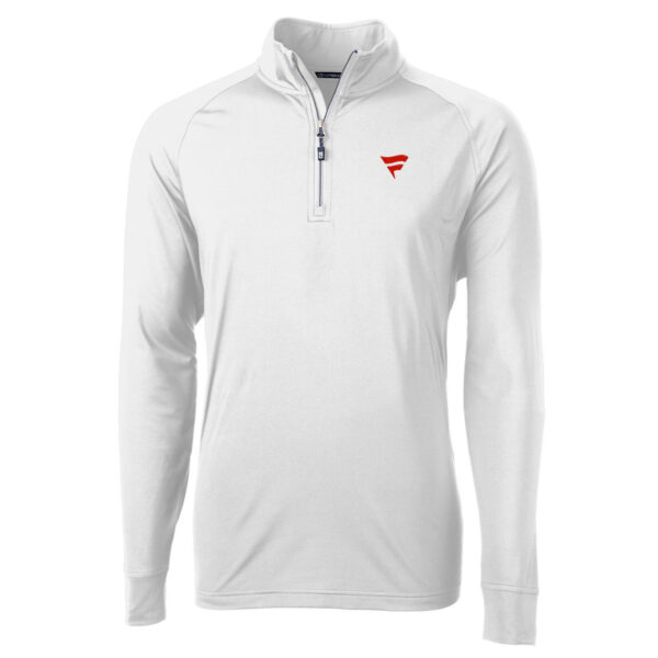 Men's Cutter & Buck White Fanatics Corporate Adapt Eco Knit Stretch Recycled Quarter-Zip Pullover Top - Image 3