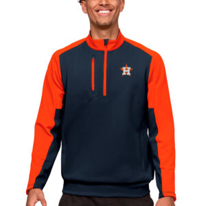 Men's Antigua Navy Houston Astros Team Quarter-Zip Pullover Top