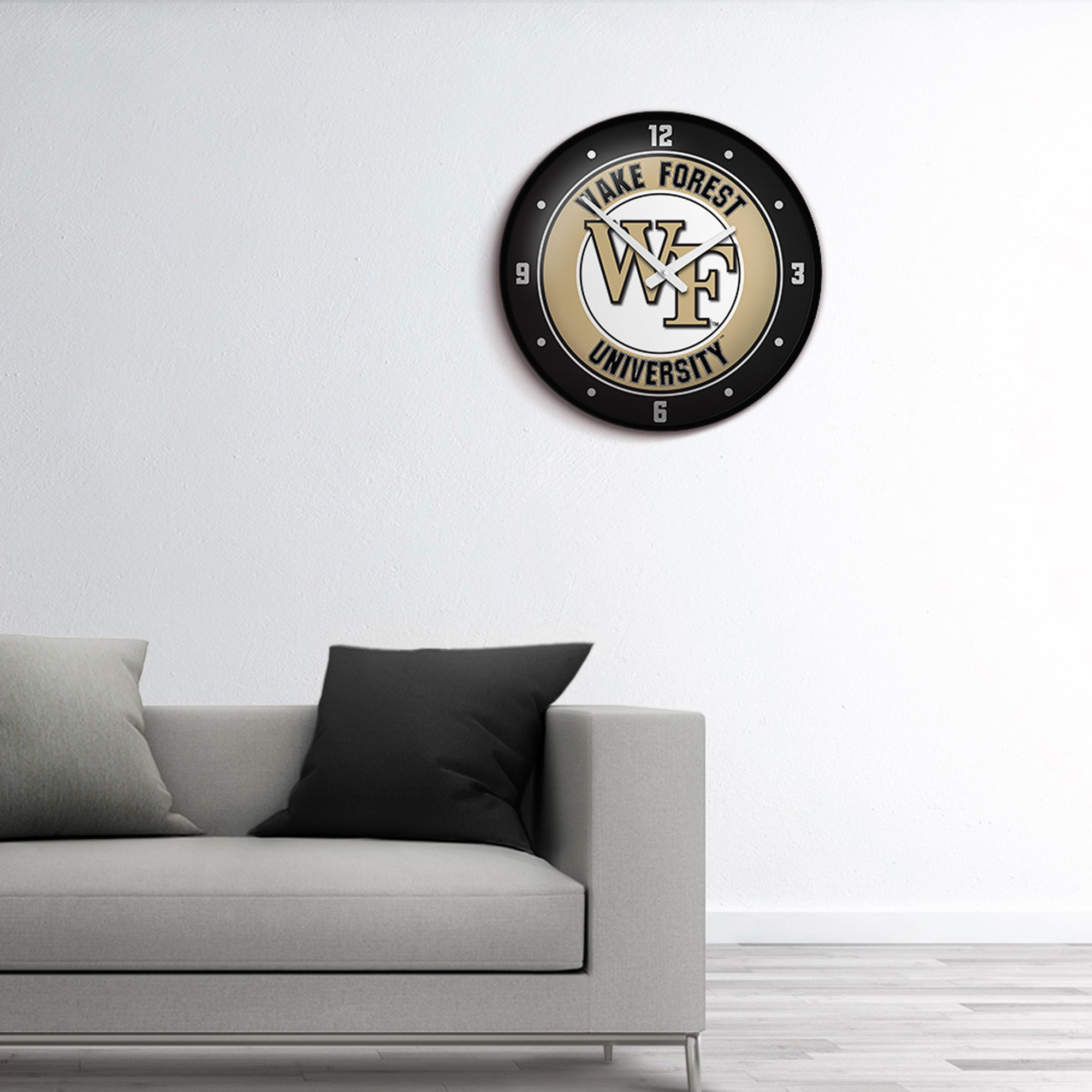 Gold Wake Forest Demon Deacons Modern Disc Wall Clock - Image 6