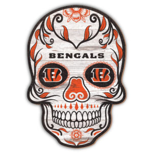 Cincinnati Bengals 12'' Sugar Skull Sign