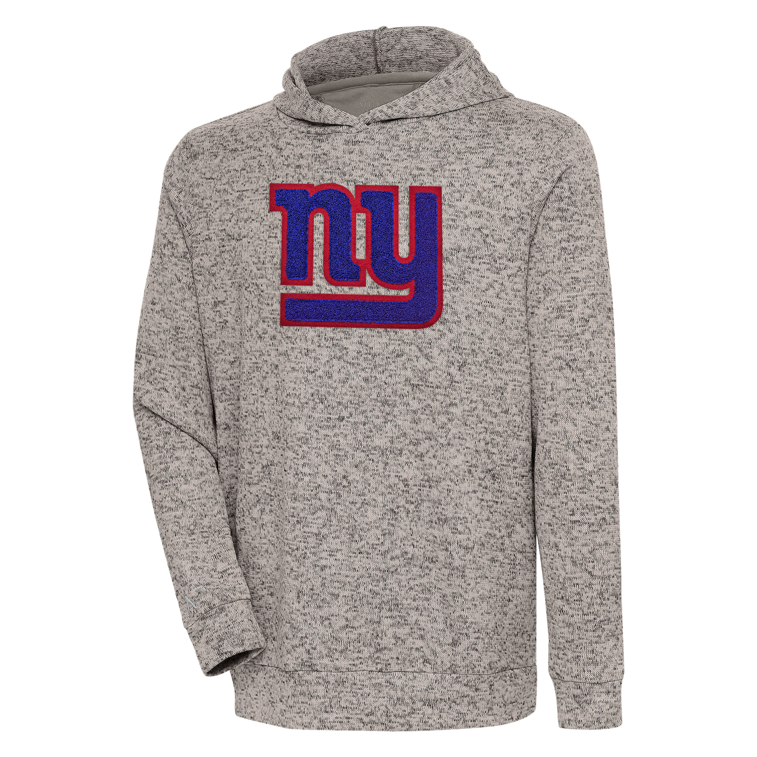 Men's Antigua Oatmeal New York Giants Absolute Chenille Pullover Hoodie - Image 2