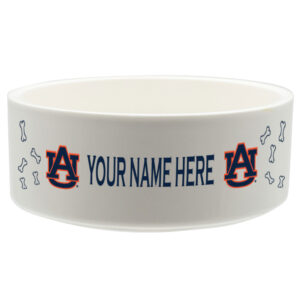 White Auburn Tigers 20oz. Personalized Pet Bowl