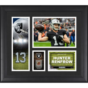 Hunter Renfrow Las Vegas Raiders Framed 15" x 17" Player Collage with a Piece of Game-Used Ball