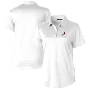 Women's Cutter & Buck White Arizona Cardinals Throwback Logo Prospect Textured Stretch Polo