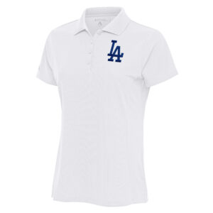 Women's Antigua White Los Angeles Dodgers Logo Legacy Pique Polo