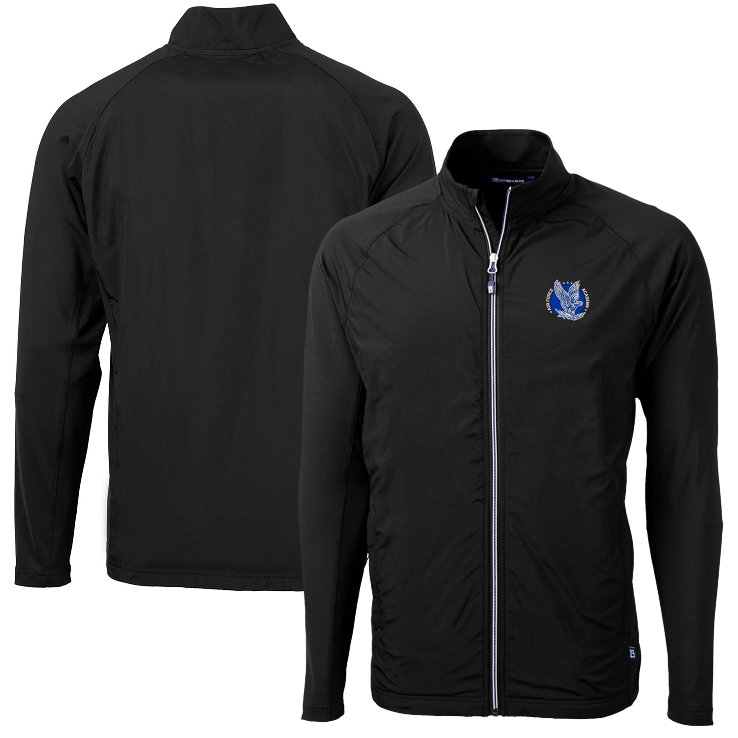 Men's Cutter & Buck Black Air Force Falcons Adapt Eco Knit Hybrid Recycled Big & Tall Full-Zip Jacket