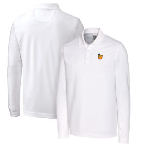 Men's Cutter & Buck White Baylor Bears Vault Advantage Tri-Blend Pique Big & Tall Long Sleeve Polo