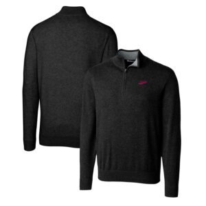 Men's Cutter & Buck Black New Mexico State Aggies Lakemont Tri-Blend Big & Tall Quarter-Zip Pullover Sweater