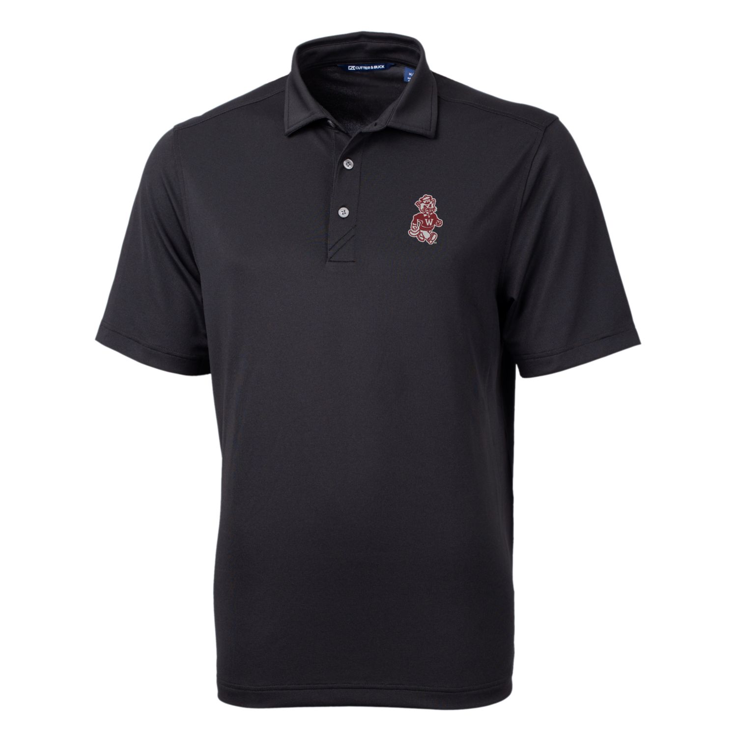 Men's Cutter & Buck Black Washington State Cougars Team Big & Tall Virtue Eco Pique Recycled Polo - Image 6