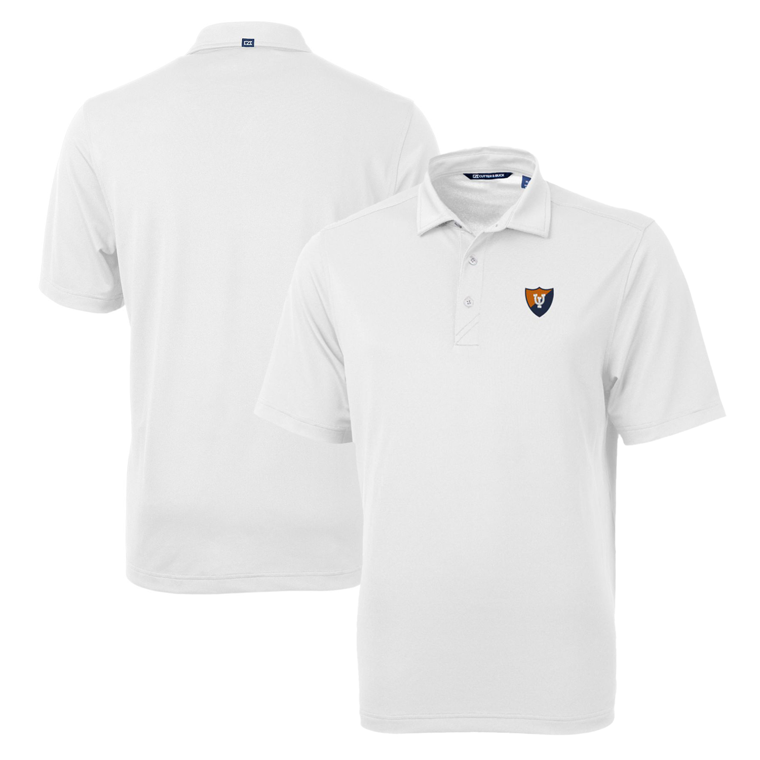Men's Cutter & Buck White Illinois Fighting Illini Team Big & Tall Virtue Eco Pique Recycled Polo