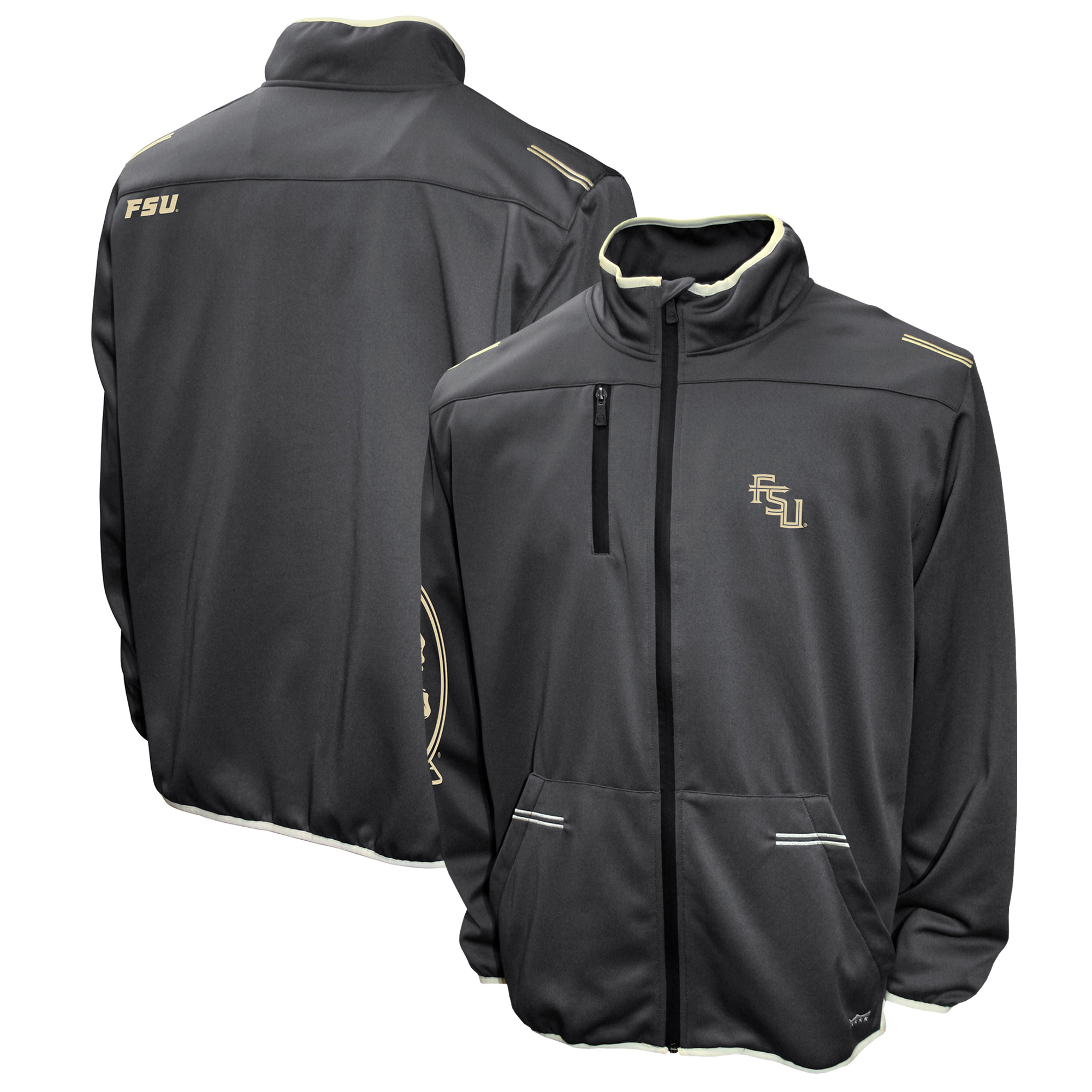 Men's Franchise Club Charcoal Florida State Seminoles Endurance Full-Zip Jacket - Image 2