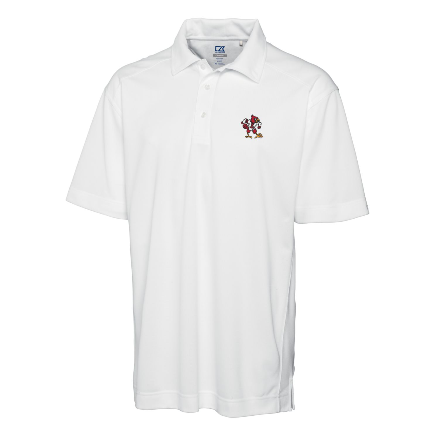 Men's Cutter & Buck White Louisville Cardinals DryTec Genre Textured Solid Polo - Image 3
